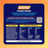 Boost Energy Drink Mango Flavour - 24 Pack Drinks with Caffeine, Taurine and Vitamin B | Carbonated Energy Drinks | Gluten Free Vegan Low Calorie Fizzy Drinks Multipack | 24x250ml