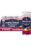 San Pellegrino Italian Sparkling Drinks Tastefully Light Sparkling Pomegranate & Orange Canned Soft Drink 12 x 330ml | 68 kCals per Can