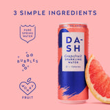 Dash Water Grapefruit - 12 x Grapefruit Flavoured Sparkling Spring Water - NO Sugar, NO Sweetener, NO Calories - Infused with Wonky Fruit (12 x 330ml cans)