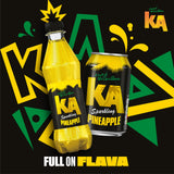 KA Caribbean Pineapple Fizzy Drinks - Traditional & Authentic Caribbean Jamaican Style Sparkling Drink - Soft Drinks Multipack - Caribbean Pineapple Soda Drinks Bulk Pack - 12 x 500ml Bottles