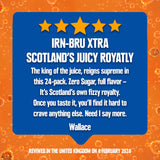 IRN-BRU XTRA, 24 Pack Zero No Sugar & Low Calorie Fizzy Drinks Multipack Cans with XTRA Taste - 24 x 330ml Cans