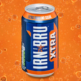 IRN-BRU XTRA, 24 Pack Zero No Sugar & Low Calorie Fizzy Drinks Multipack Cans with XTRA Taste - 24 x 330ml Cans