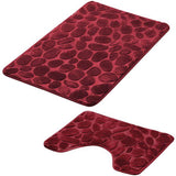 2 PCs Bath and Pedestal Mat Set - waseeh.com