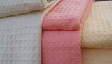 Cotton Waffle Blanket - Throws - Pink